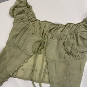 Mistress Rocks Green Blouse